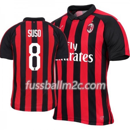 Fußballtrikots AC Mailand Suso 8 Heim Trikotsatz 2018-2019